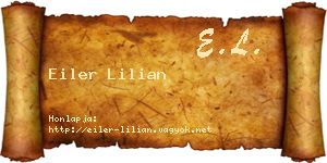 Eiler Lilian névjegykártya